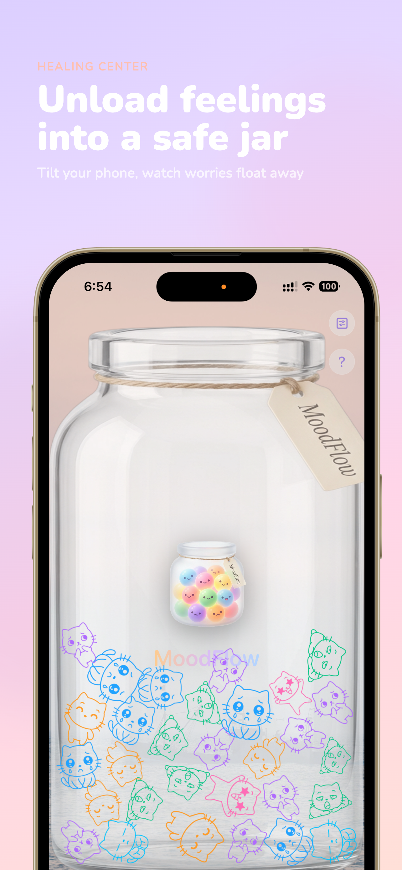 MoodFlow emotion jar view